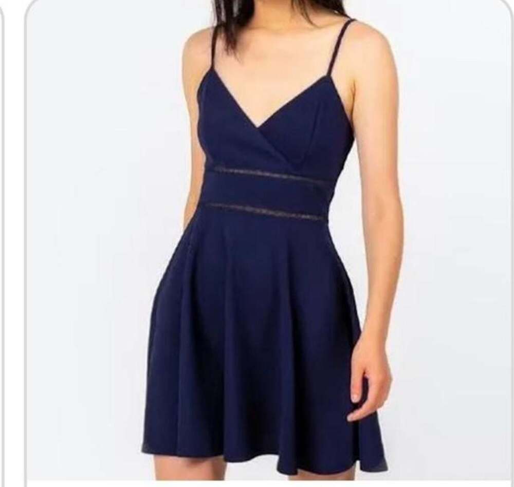 Altar’d Stare navy blue fit and flare mini dress